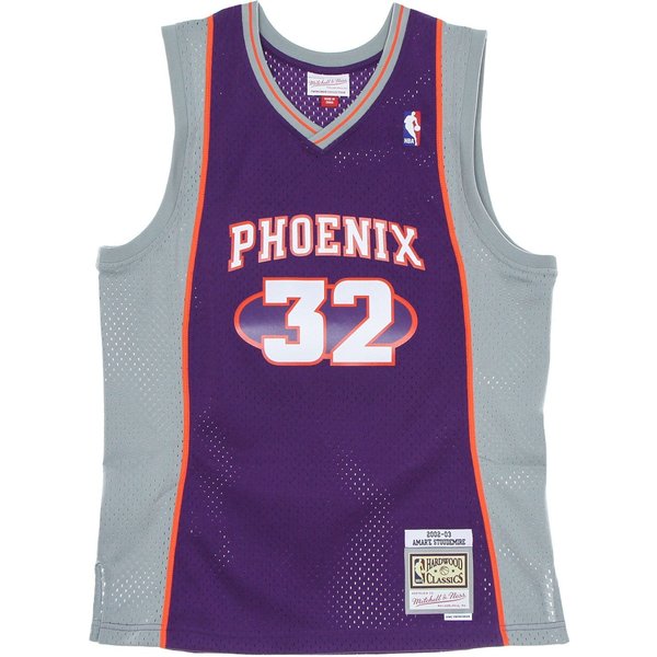 Canotta Basket Uomo Nba Swingman Jersey Hardwood Classics No 32 Amar'e Stoudemire 2002-03 Phosun Purple/Original Team Colors-image
