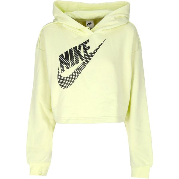 Felpa Cappuccio Corta Donna Sportswear Fleece Pullover Crop Hoodie Luminous Green-image