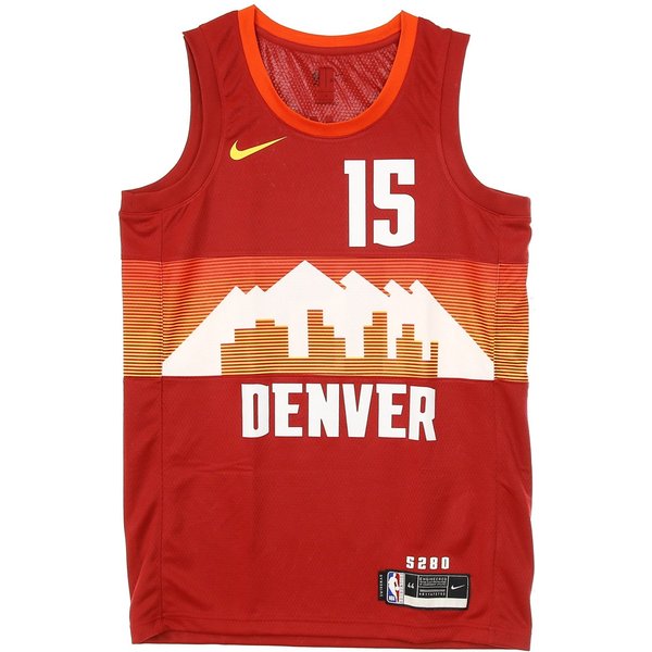 Canotta Basket Uomo Nba Swingman Jersey City Edition 2020 No 15 Nikola Jokic Dennug Team Crimson/University Orange-image