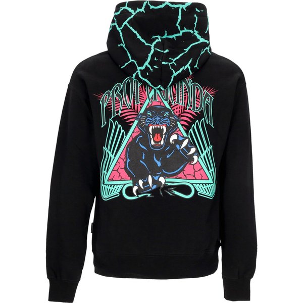 Felpa Leggera Cappuccio Uomo Triangle Panther Hoodie Black-image
