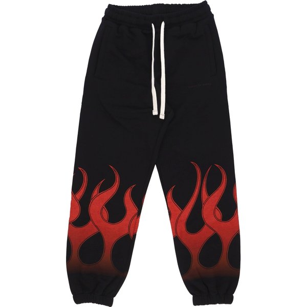 Pantalone Tuta Leggero Uomo Flames Pants Black/Red-image