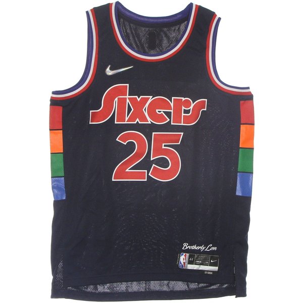 Canotta Basket Uomo Nba Dri-fit Swingman Jersey City Edition No 25 Ben Simmons Phi76b College Navy