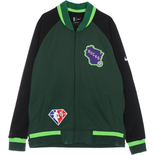 Felpa Leggera College Uomo Nba Dri Fit Showtime L/s Jacket Milbuc Fir/black/white