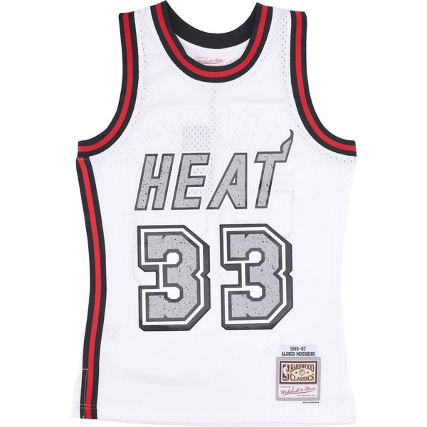 Canotta Basket Uomo Nba Cracked Cement Swingman Jersey Hardwood Classics No 33 Alonzo Mourning Miahea White-image