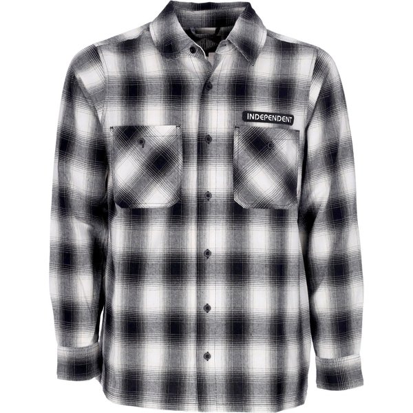 Camicia Manica Lunga Uomo Tilden Flannel L/S Shirt Black/White-image