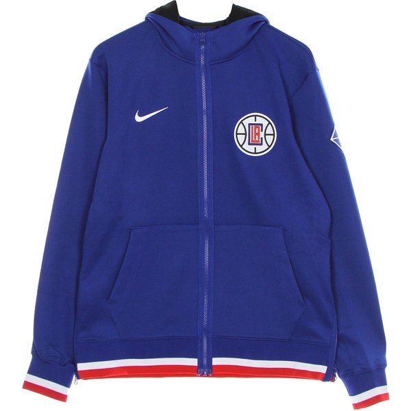 Felpa Leggera Cappuccio Zip Uomo Nba Dri Fit Showtime Full Zip Hood Loscli Rush Blue/white/university Red/white