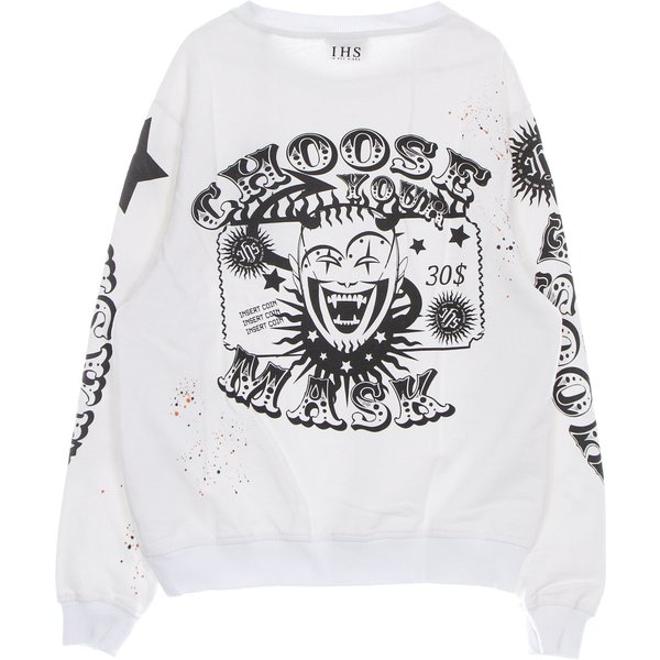 Felpa Leggera Girocollo Uomo Choose Your Mask Sweatshirt White