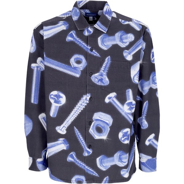 Camicia Manica Lunga Uomo Hardware Supply L/S Button Up Shirt Black-image