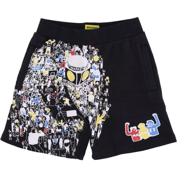 Pantalone Corto Tuta Felpato Uomo World Basketball Game Sweatshorts X Smiley Black-image