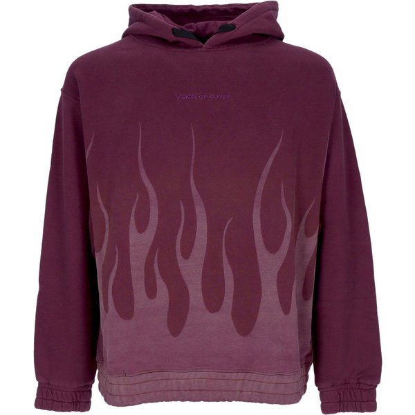 Felpa Cappuccio Uomo Corrosive Flames Hoodie Grape Wine-image