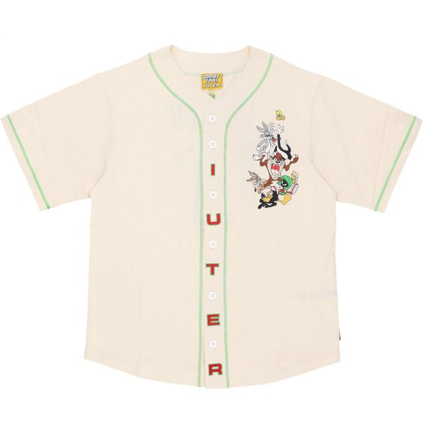Casacca Bottoni Uomo Looney Tunes Baseball Shirt Cream