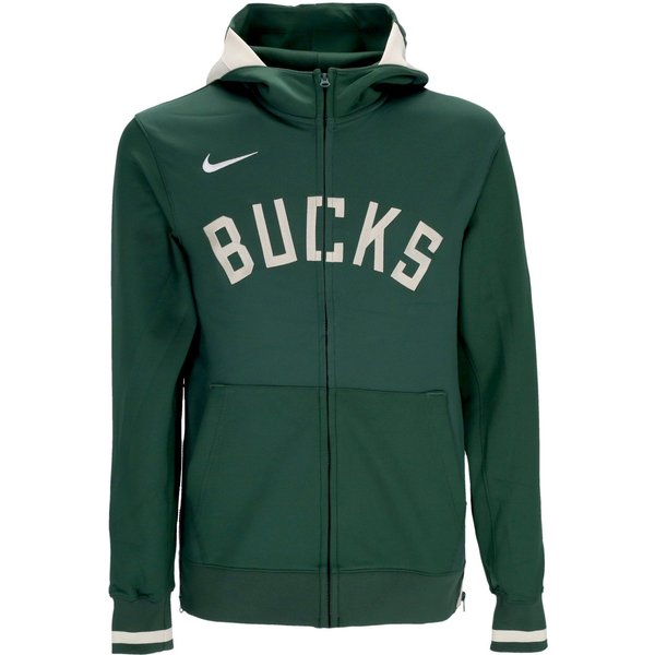 Felpa Leggera Cappuccio Zip Uomo Nba Dri Fit Showtime Full Zip Hoodie Milbuc Fir/Flat Opal/Fir/White-image