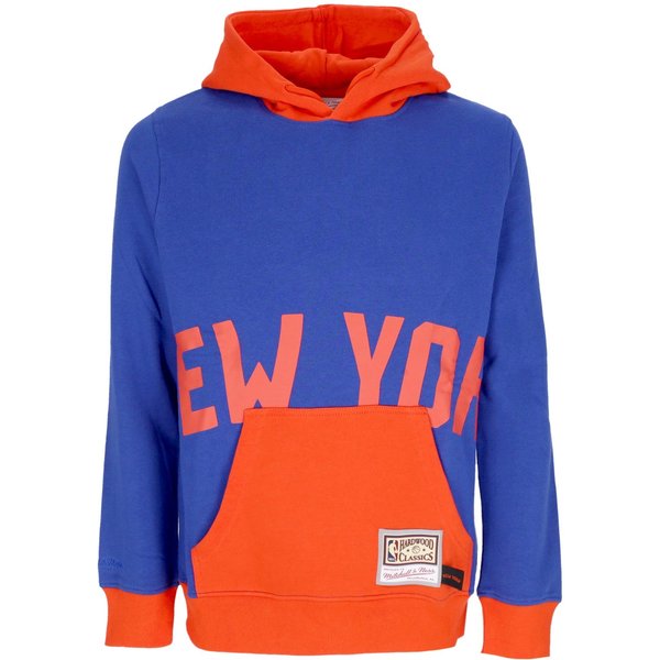 Felpa Cappuccio Uomo Nba Big Face Hoodie 5.0 Hardwood Classics Neykni Blue-image
