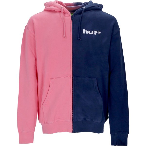Felpa Cappuccio Zip Uomo Split Dye Full Zip Hoodie Pink/navy