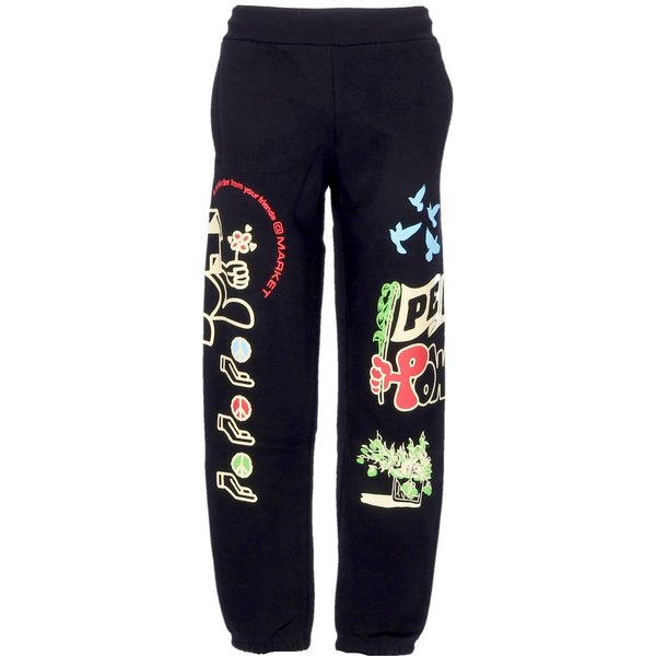 Pantalone Tuta Felpato Uomo Peace and Power Sweatpants Black