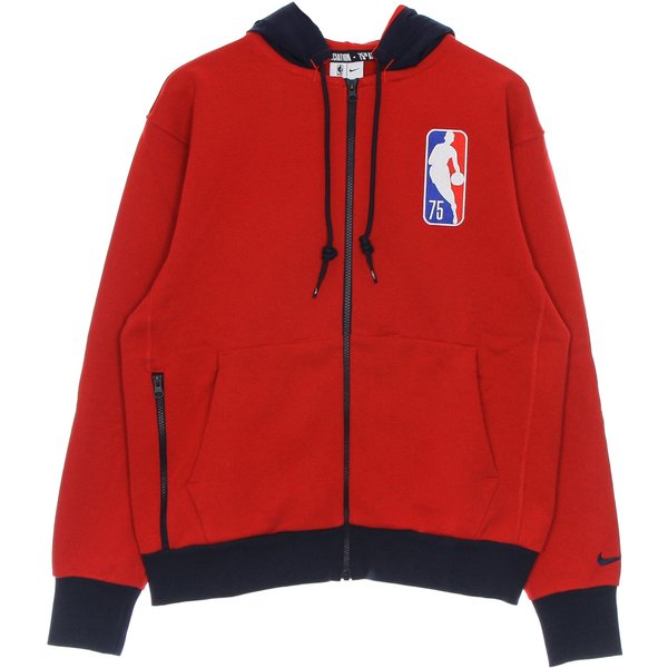 Felpa Cappuccio Zip Uomo Nba Fleece Full-Zip Hoodie Bronet University Red/College Navy-image