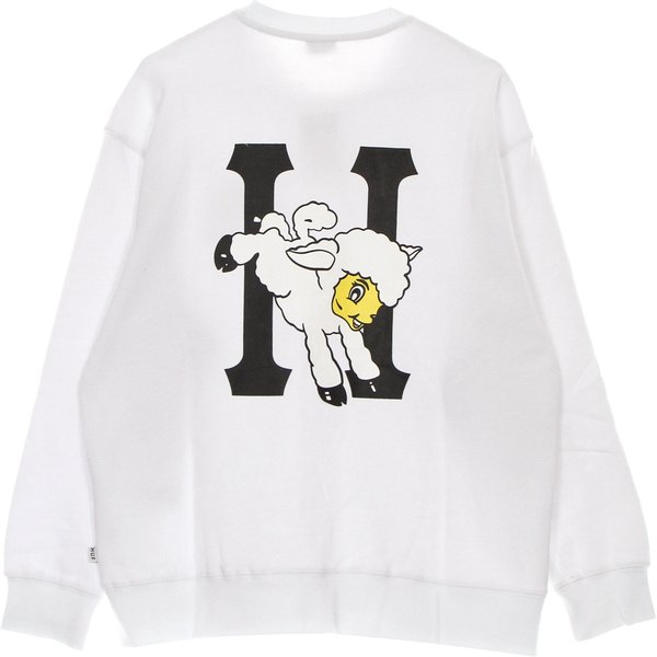 Felpa Girocollo Donna Flocked Classic H Crew White-image