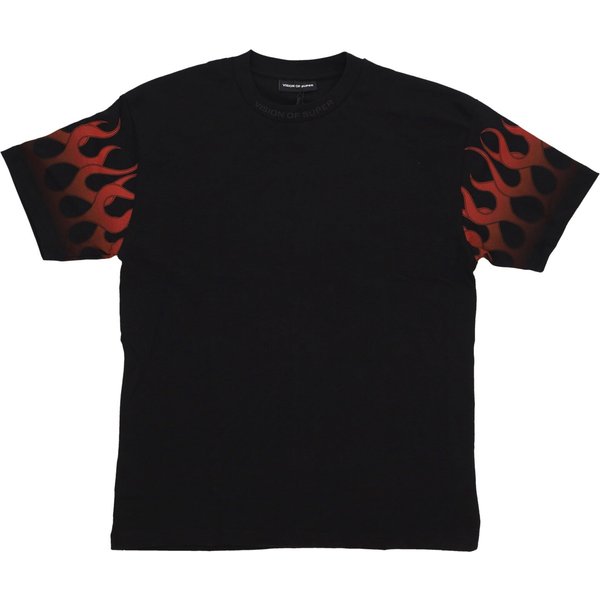 Maglietta Uomo Flames Tee Black/Red-image