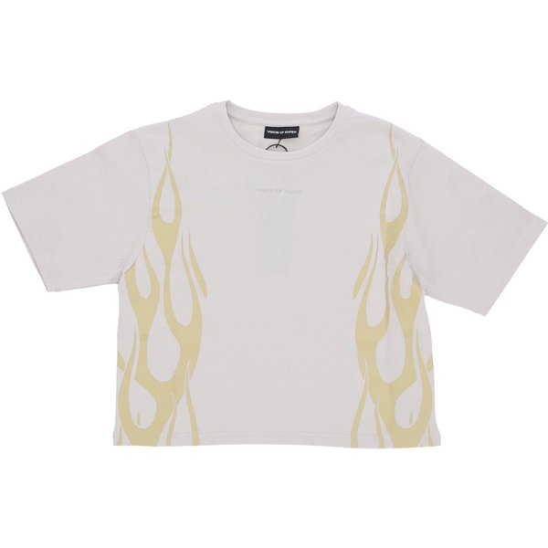 Maglietta Donna Flames Tee Grey/Off White-image