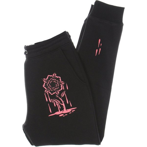 Pantalone Tuta Felpato Uomo Rose Embroidery Sweatpants Black-image