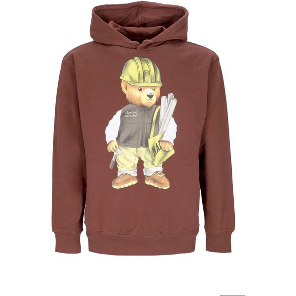 Felpa Cappuccio Uomo Workshop Bear Hoodie Brown