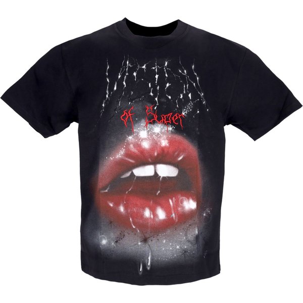 Maglietta Uomo Rock Mouth Print Tee Black-image