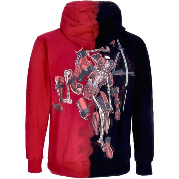 Felpa Cappuccio Uomo Deadpool Split Dye Hoodie X Marvel X Nychos Red