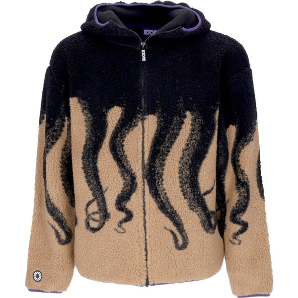 Orsetto Uomo Sherpa Zip Hood Sweatshirt Black/beige