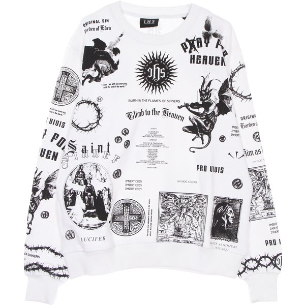 Felpa Leggera Girocollo Uomo Solid Manifesto Sweatshirt White