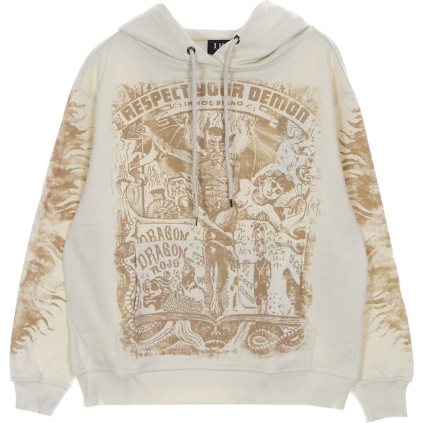 Felpa Leggera Cappuccio Uomo Respect Your Demon Hoodie Natural-image