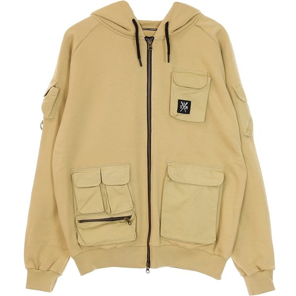 Felpa Leggera Cappuccio Zip Uomo Retrofuture Cargo Zip Hoodie Beige-image