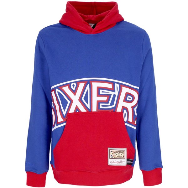 Felpa Cappuccio Uomo Nba Big Face Hoodie 5.0 Hardwood Classics Phi76E Blue-image