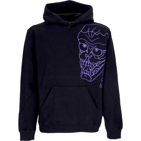 Felpa Leggera Cappuccio Uomo Skull Hoodie Black/Violet-image