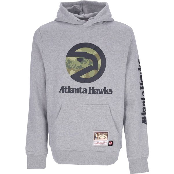 Felpa Cappuccio Uomo Nba Ghost Green Camo Hoodie Hardwood Classics Atlhaw Grey Heather-image