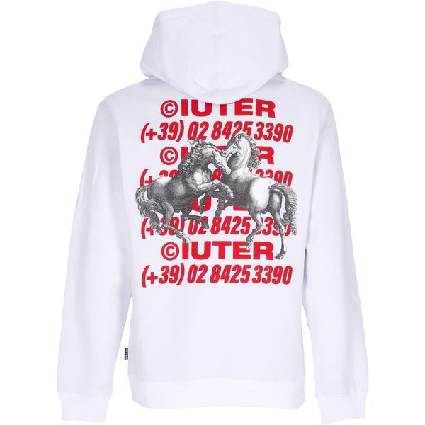 Felpa Cappuccio Uomo Horses Hoodie White-image