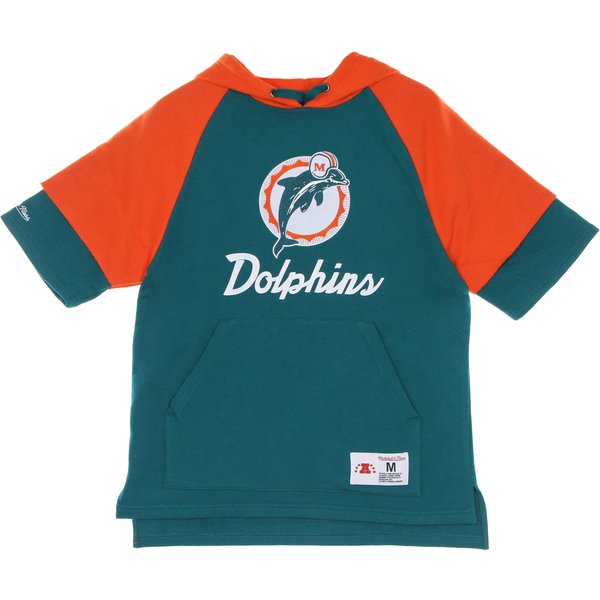 Felpa Cappuccio Manica Corta Uomo Nfl Fleece Hoodie Miadol Blue-image