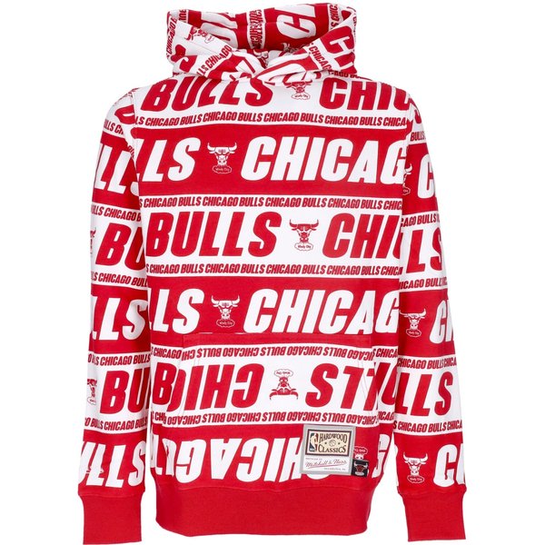 Felpa Cappuccio Uomo Nba Teamwrap Hoodie Hardwood Classics Chibul Red