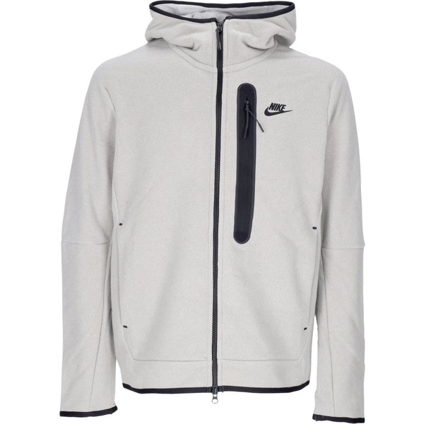 Felpa Cappuccio Zip Uomo Sportswear Tech Fleece Full-zip Winter Hoodie Cobblestone/black