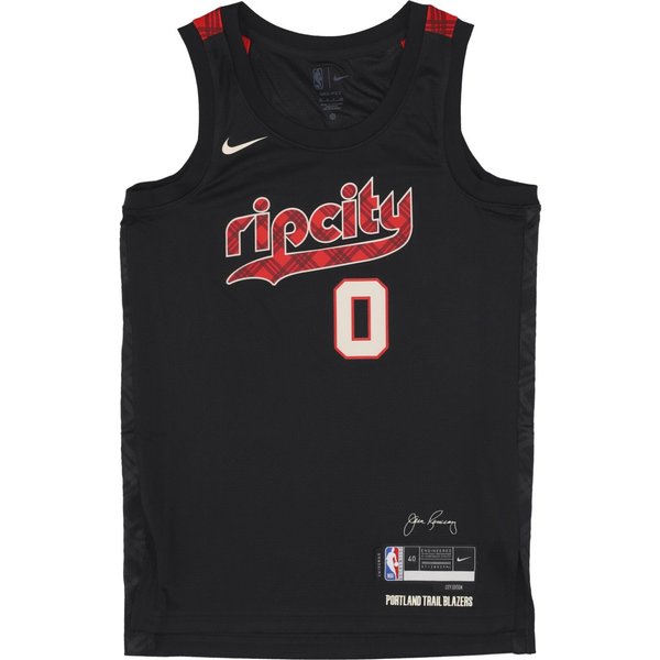 Canotta Basket Uomo Nba City Edition 2023/24 Swingman Jersey No 0 Damian Lillard Porbla Black-image