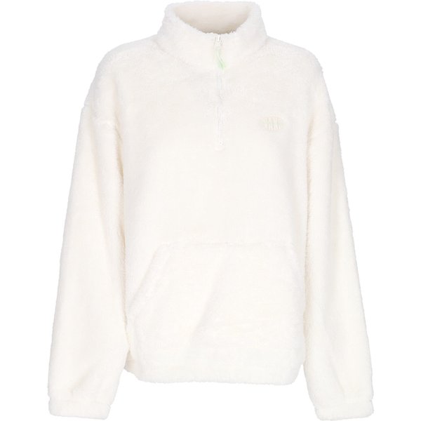 Felpa Collo Alto Donna W Pioneer Mock Half Zip Sweatshirt Digi White-image