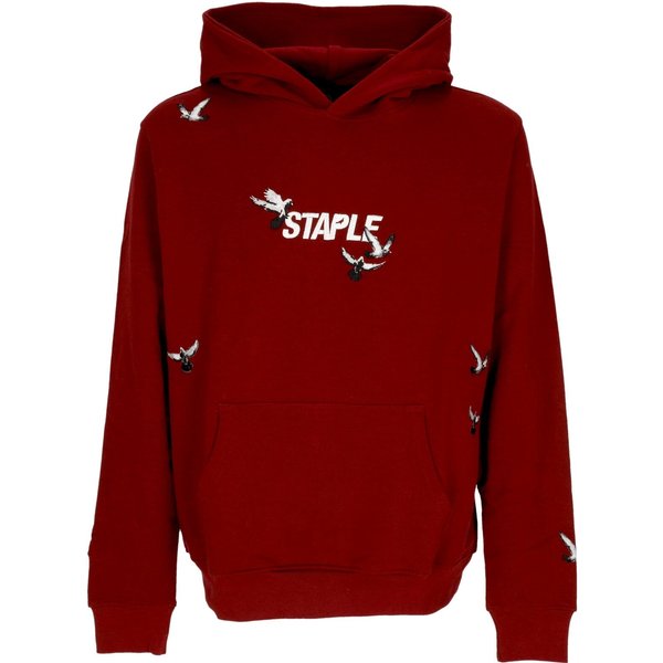 Felpa Leggera Cappuccio Uomo Flock Logo Hoodie Burgundy