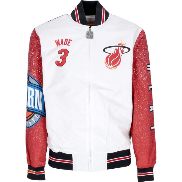 Giubbotto Bomber Uomo Nba Burst Warm Up Jacket No 3 Dwyane Wade Miahea Multi/White-image