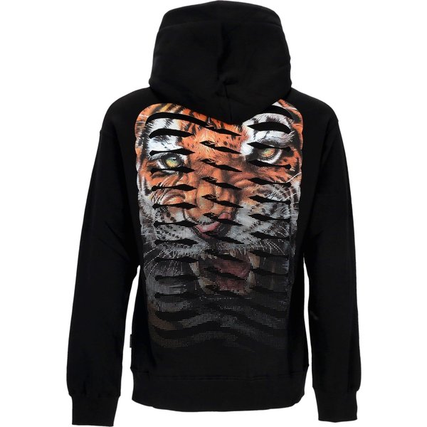 Felpa Cappuccio Uomo Ribs Tiger Hoodie Black