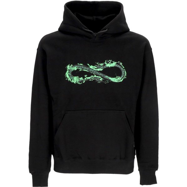 Felpa Cappuccio Uomo Logo Fire Hoodie Black