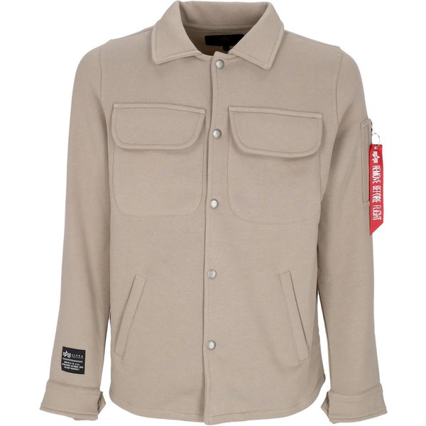 Camicia Imbottita Uomo Sweat Overshirt Vintage Sand-image
