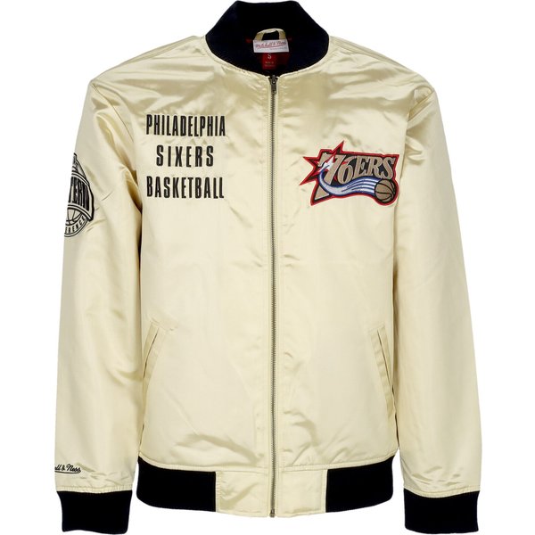 Giubbotto Bomber Uomo Nba Team Og 2.0 Lightweight Satin Jacket Vintage Logo Phi76e Gold