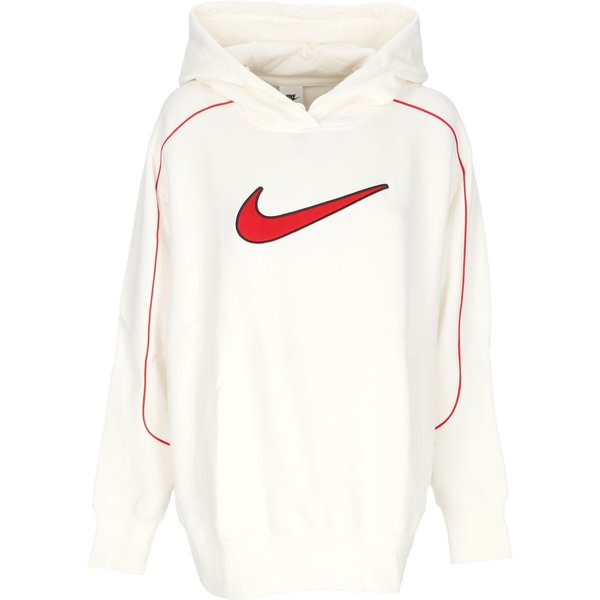 Felpa Cappuccio Donna W Sportswear Swoosh Oversize Hoodie Sail/Sail/University Red-image