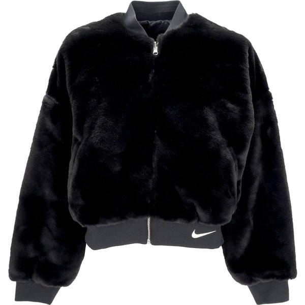 Pelliccia Donna W Sportswear Reversible Faux Fur Bomber Black/coconut Milk