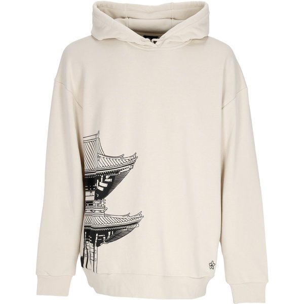 Felpa Leggera Cappuccio Uomo Bench Tokyo Over Hoodie Beige/Black-image