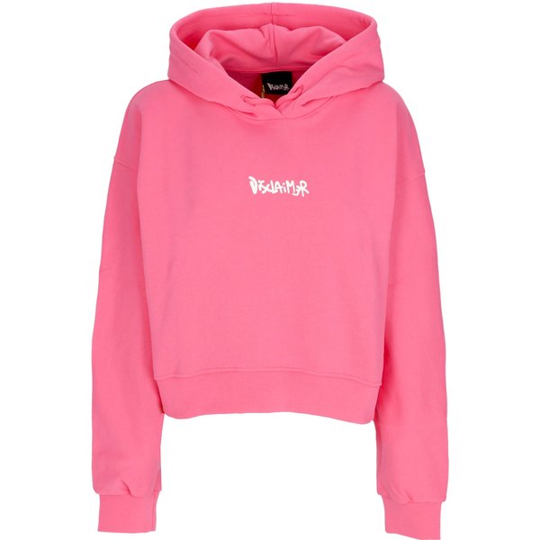 Felpa Leggera Cappuccio Corta Donna W Back Big Logo Hoodie Fluo Fucshia/St White-image